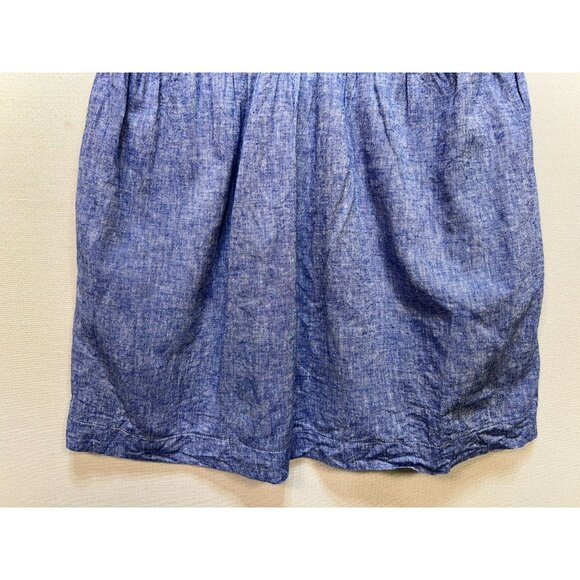 Isabel Maternity Womens Embroidered Chambray V-Neck Blouse Sleeveless Sz XS Blue - Picture 6 of 11